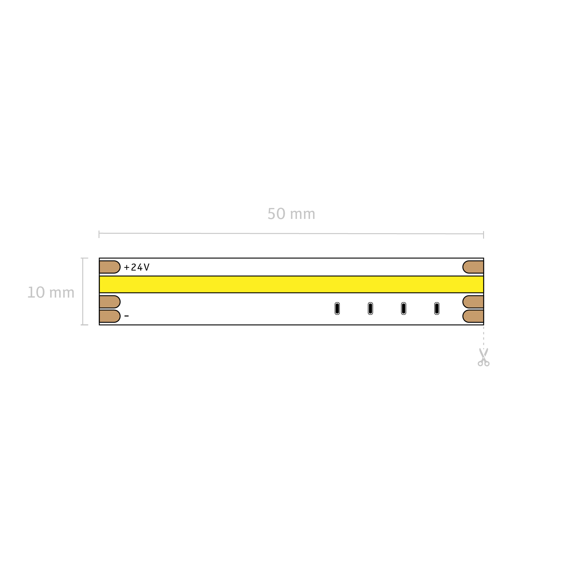 14w CCT Tunable White LED Strip Light | COB Dotless 24v - Image 2