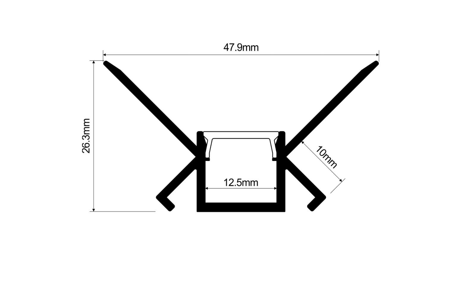 Plaster-In Corner Internal LED Profile - Image 2