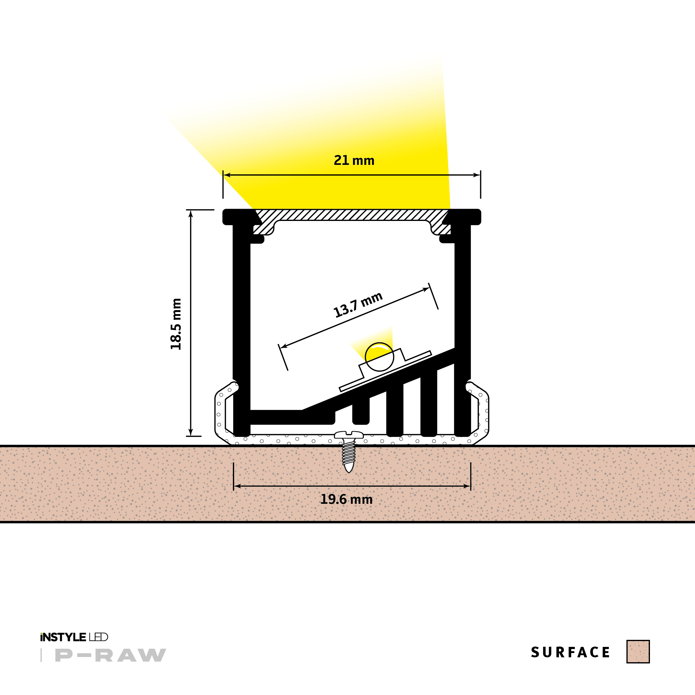 Recessed Angle Wall Wash LED Profile - Image 3
