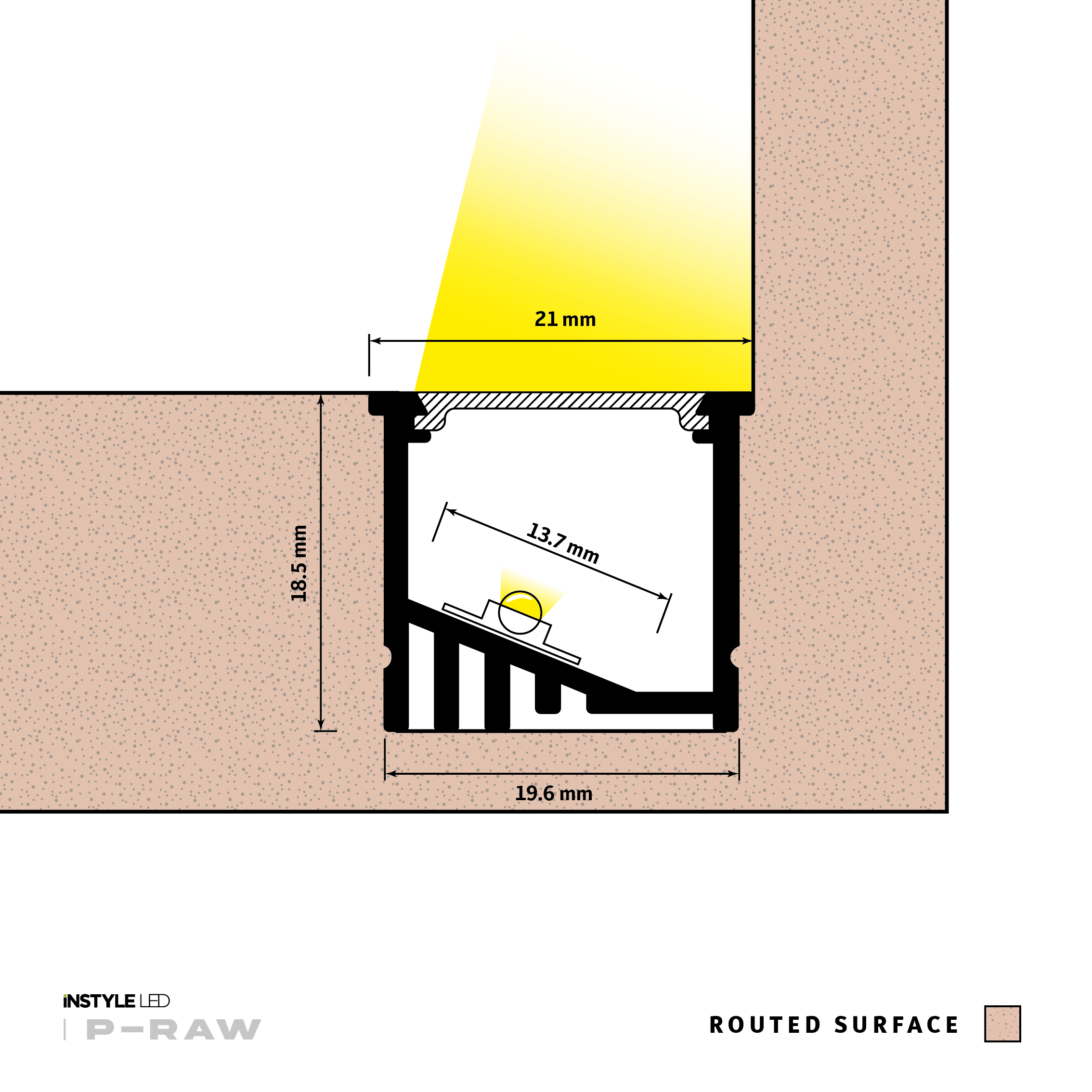 Recessed Angle Wall Wash LED Profile - Image 4