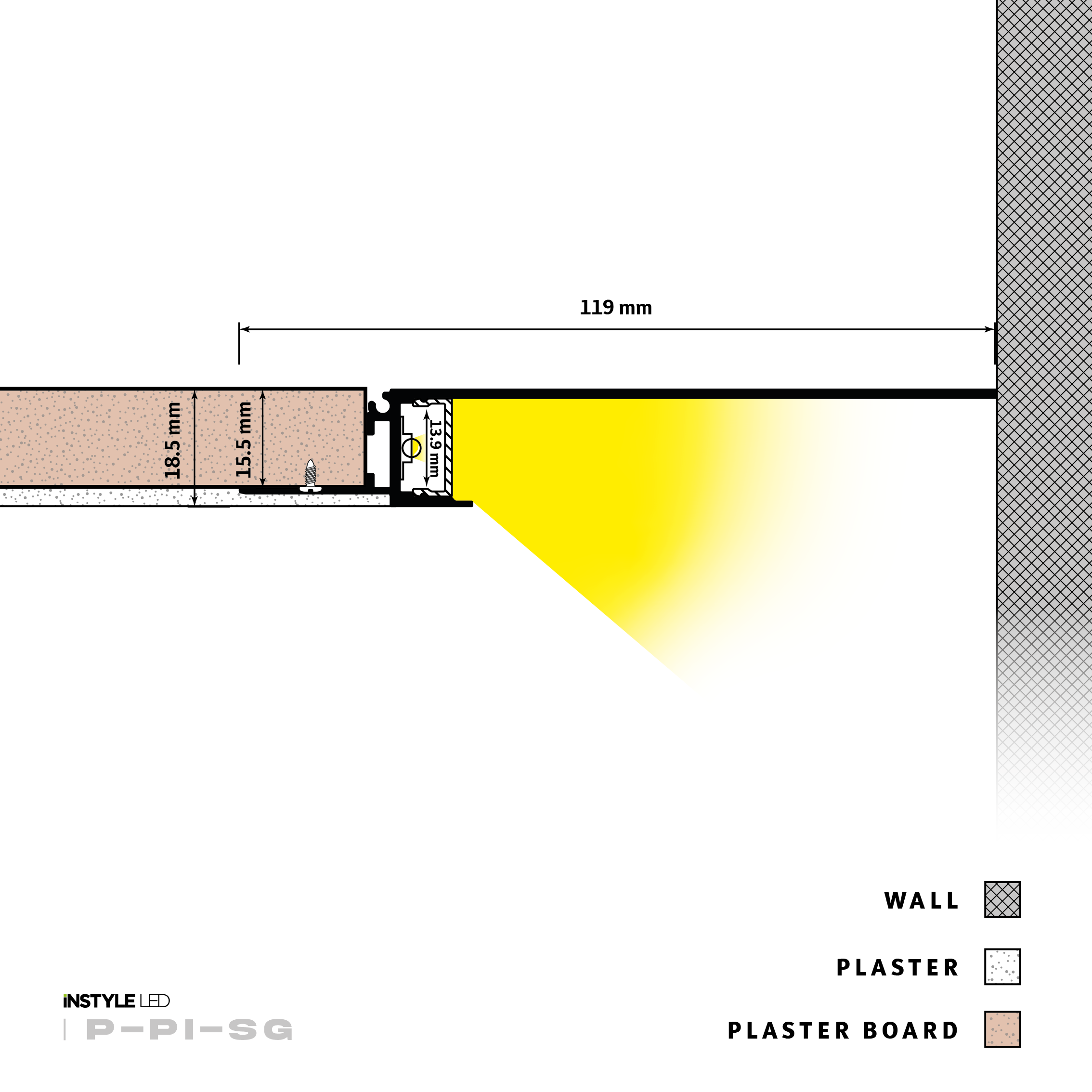 Plaster-In Shadow Gap LED Profile - Image 5