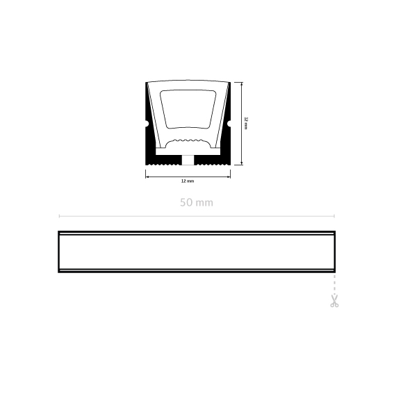 12mm x 12mm Top Bend Stealth RGBW LED Neon Flex - Image 2