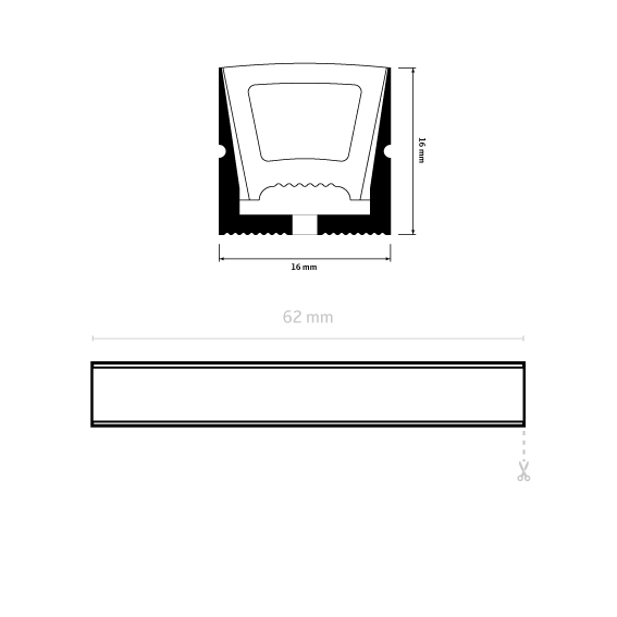 16mm x 16mm Top Bend Stealth RGBW LED Neon Flex - Image 2