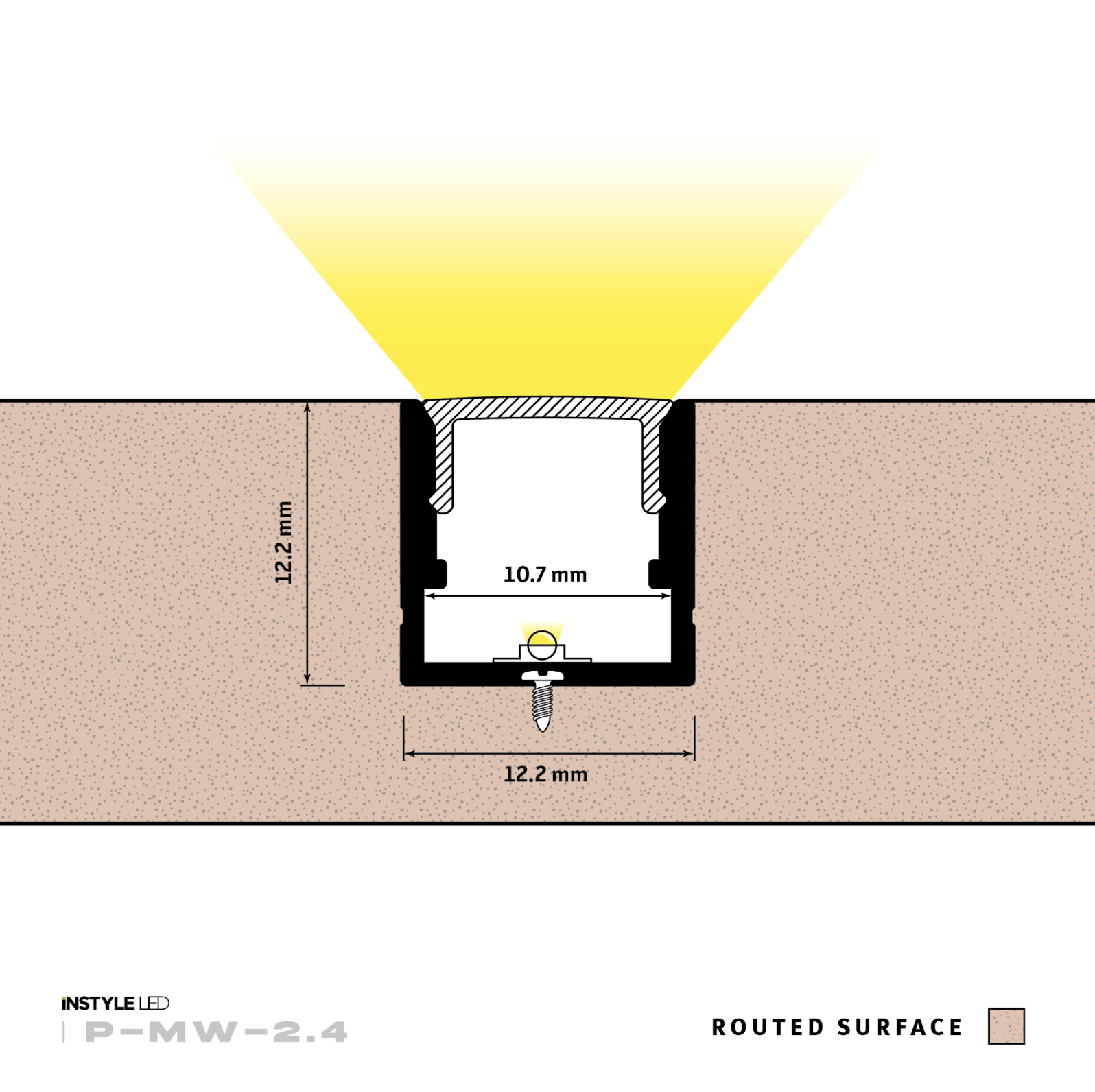 Acoustic/Slat Wall LED Profile (2.4m) (Black) - Image 3