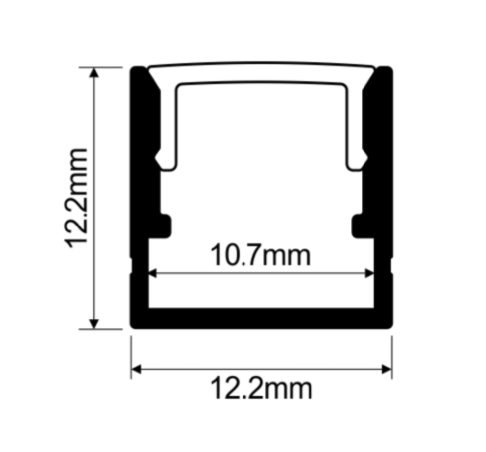 Acoustic/Slat Wall LED Profile (2.4m) (Black) - Image 2