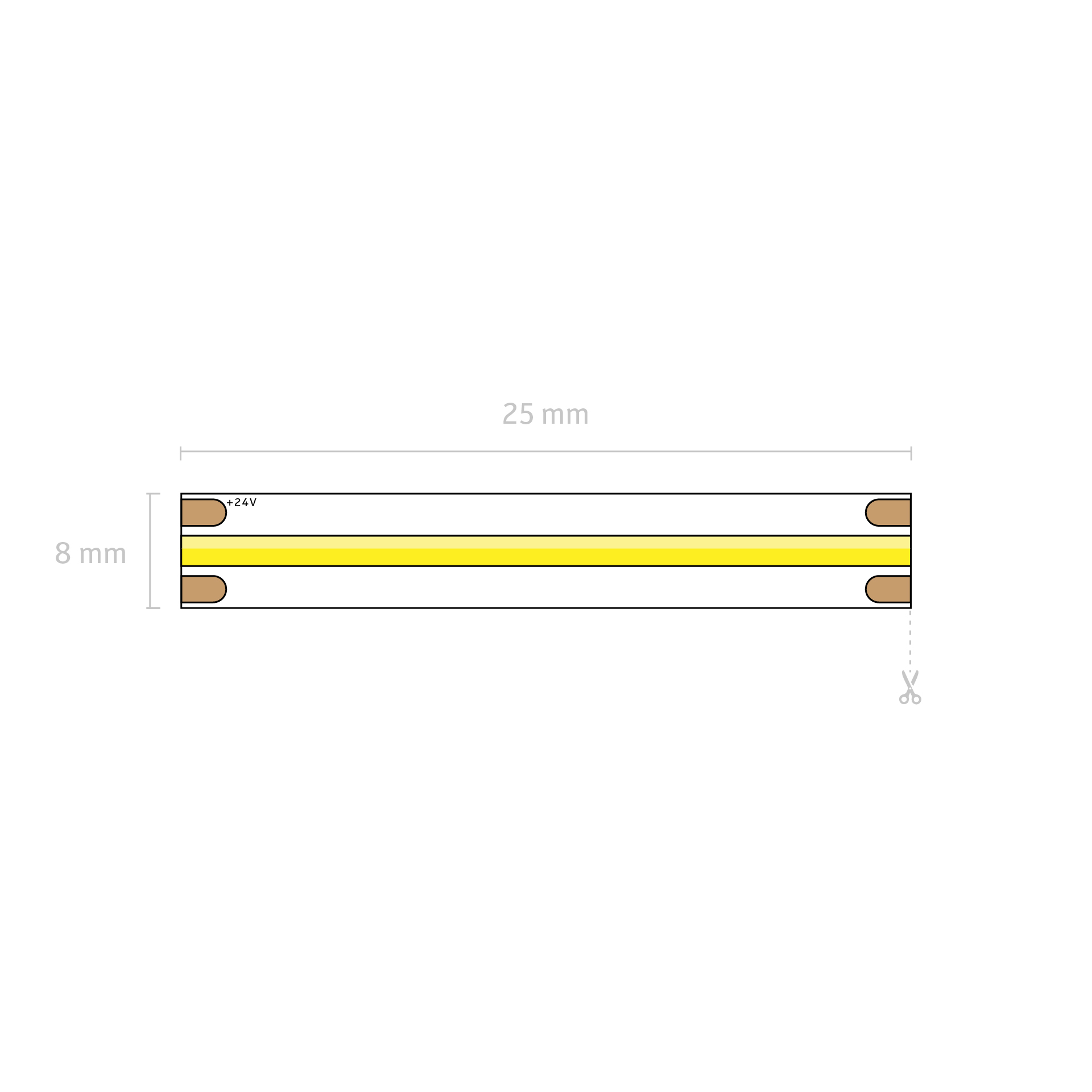 10w COB White Dotless LED Strip Light 12v - Image 2