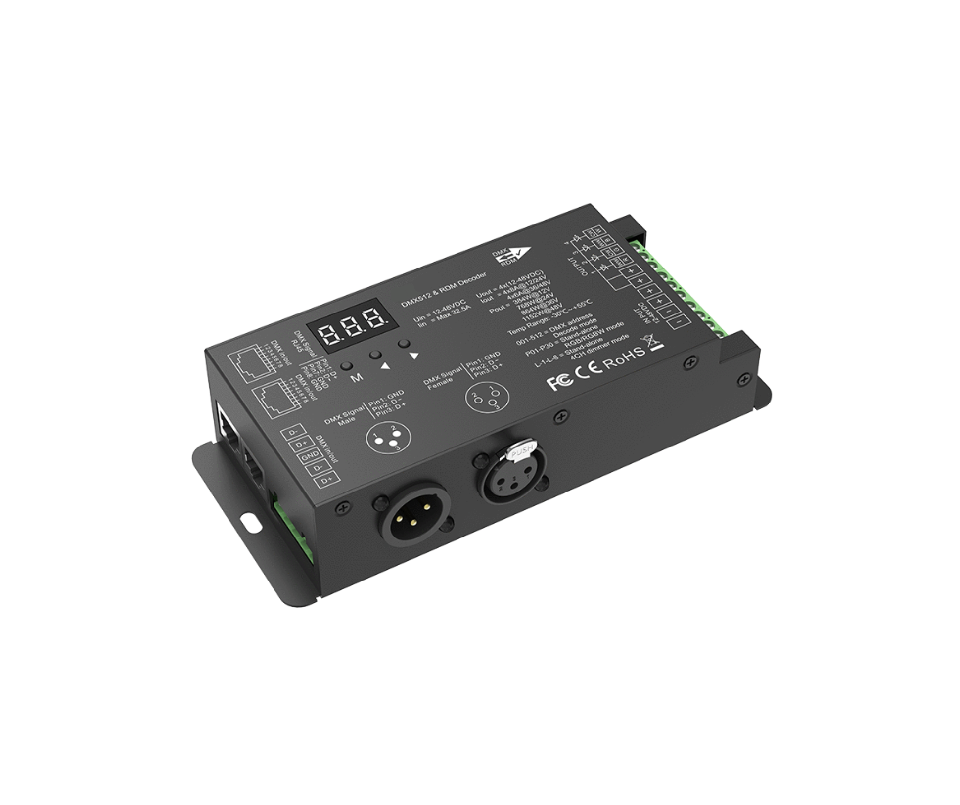 4 Channel | 4 x 8A | DMX 512 | LED Decoder